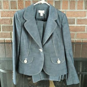 Ann Taylor Loft Blazer Flare  Pants Suit Set